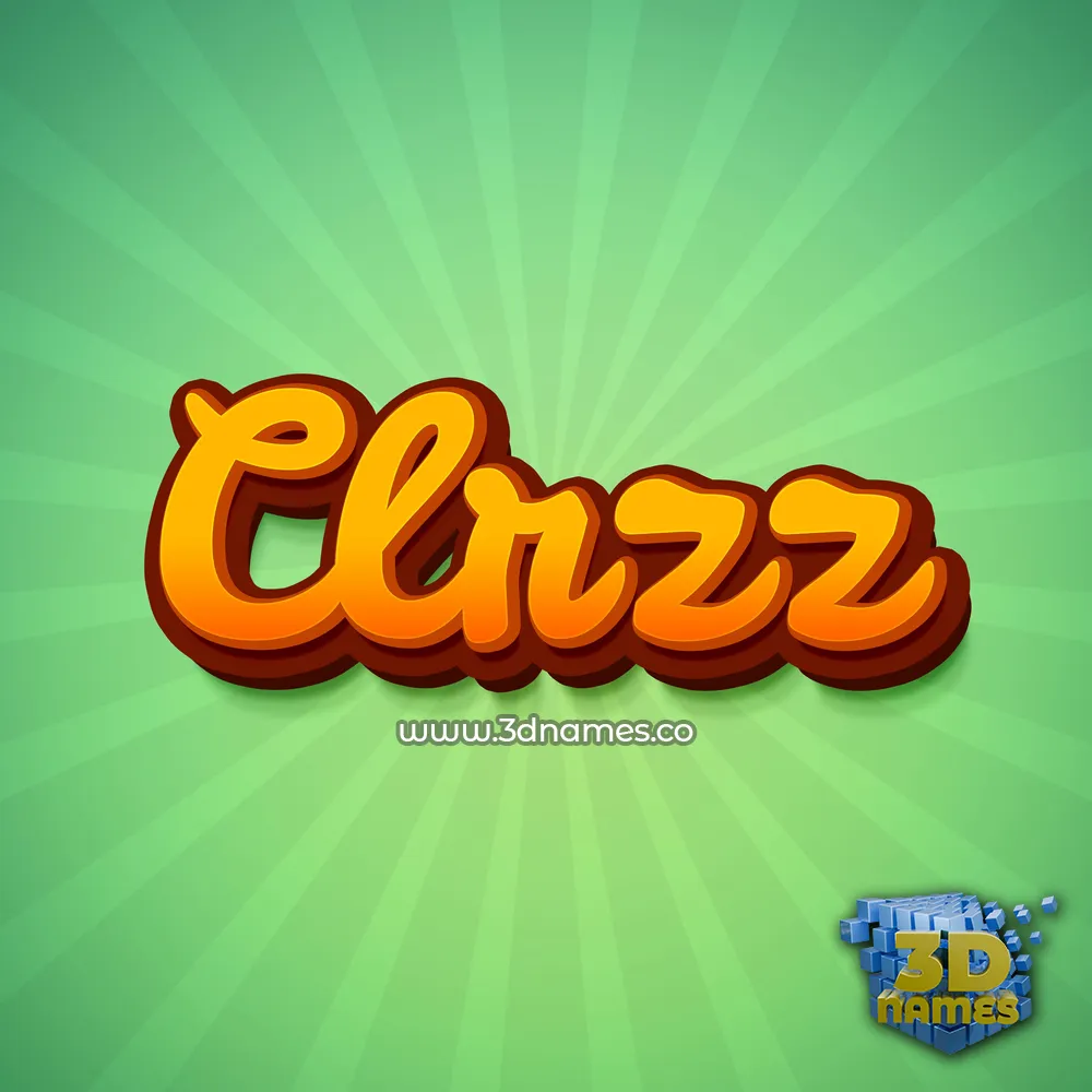 clrzz in Green Rays style - 3D name wallpaper