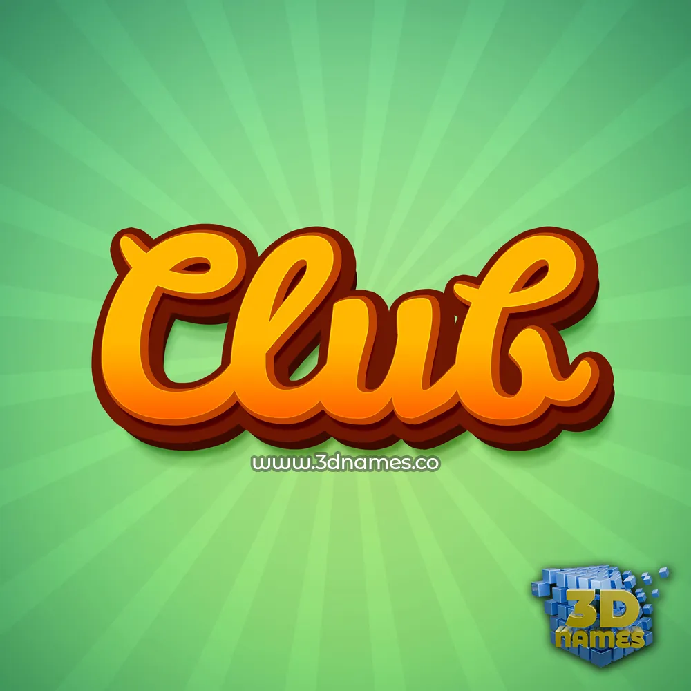 club in Green Rays style - 3D name wallpaper