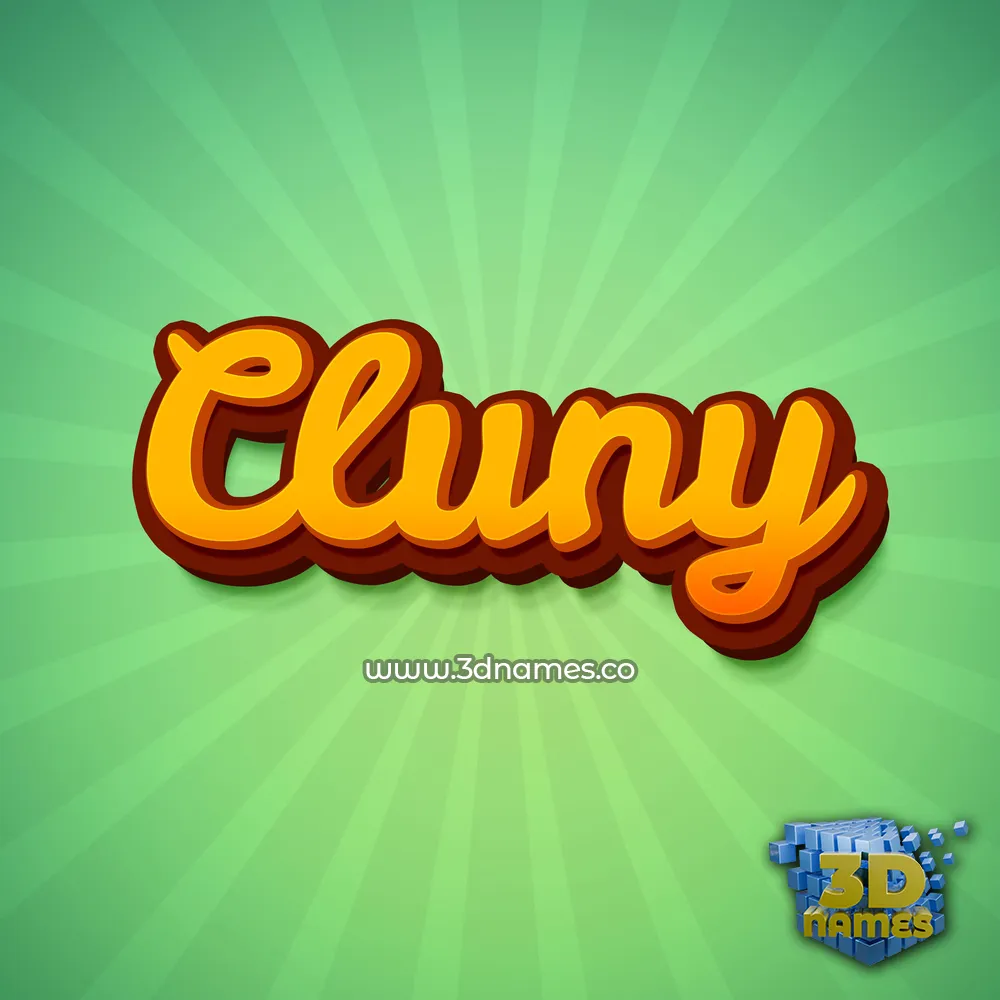 cluny in Green Rays style - 3D name wallpaper