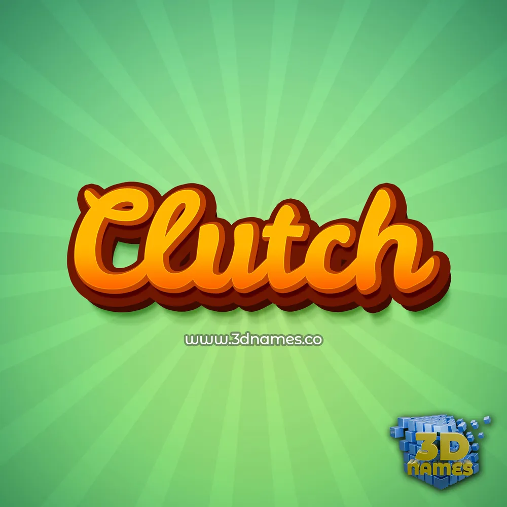 clutch in Green Rays style - 3D name wallpaper
