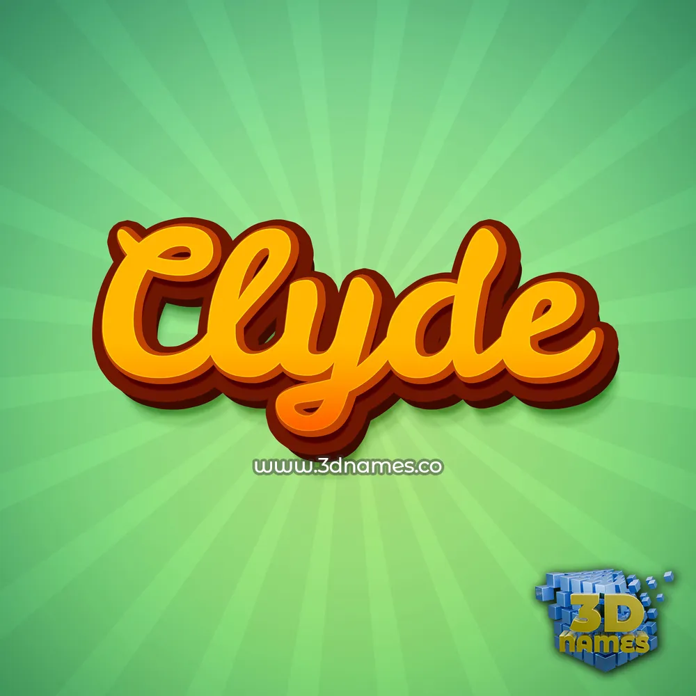 clyde in Green Rays style - 3D name wallpaper