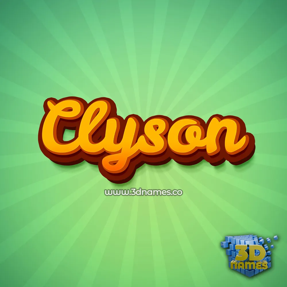 clyson in Green Rays style - 3D name wallpaper