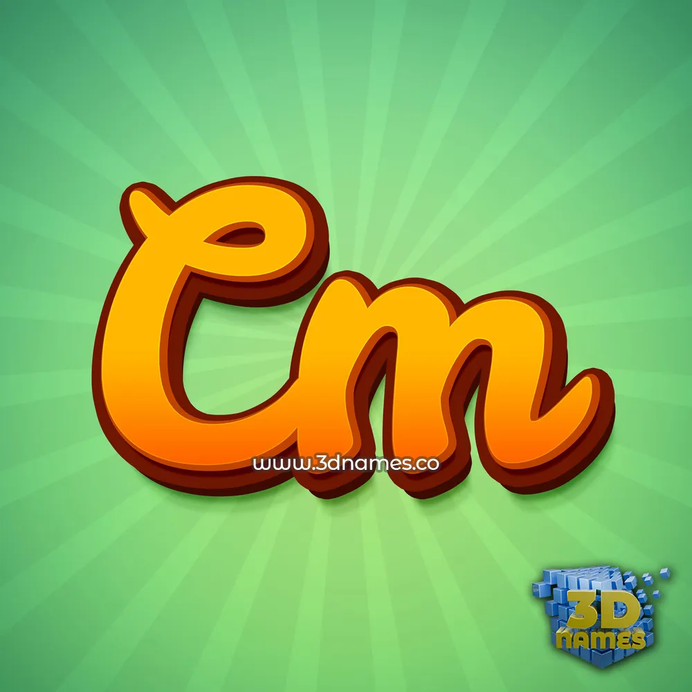 cm in Green Rays style - 3D name wallpaper