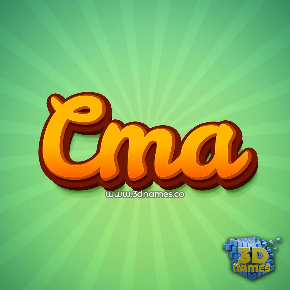 cma in Green Rays style - 3D name wallpaper