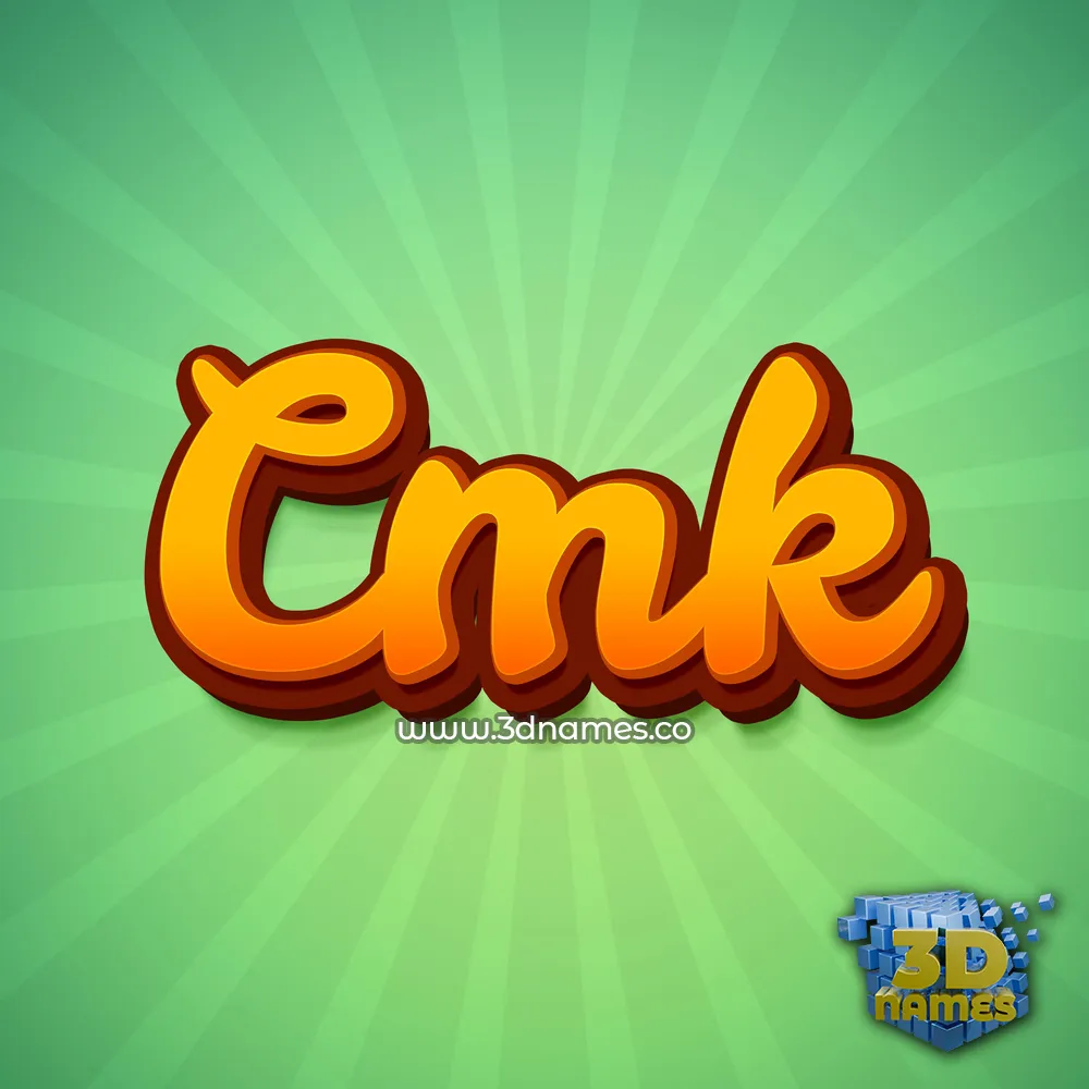 cmk in Green Rays style - 3D name wallpaper