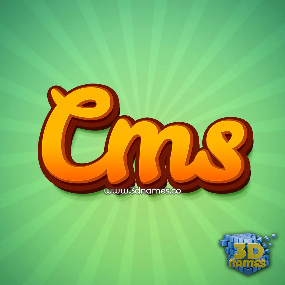 cms in Green Rays style - 3D name wallpaper