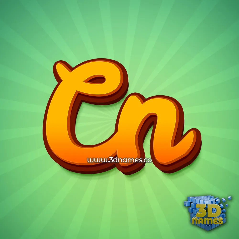 cn in Green Rays style - 3D name wallpaper