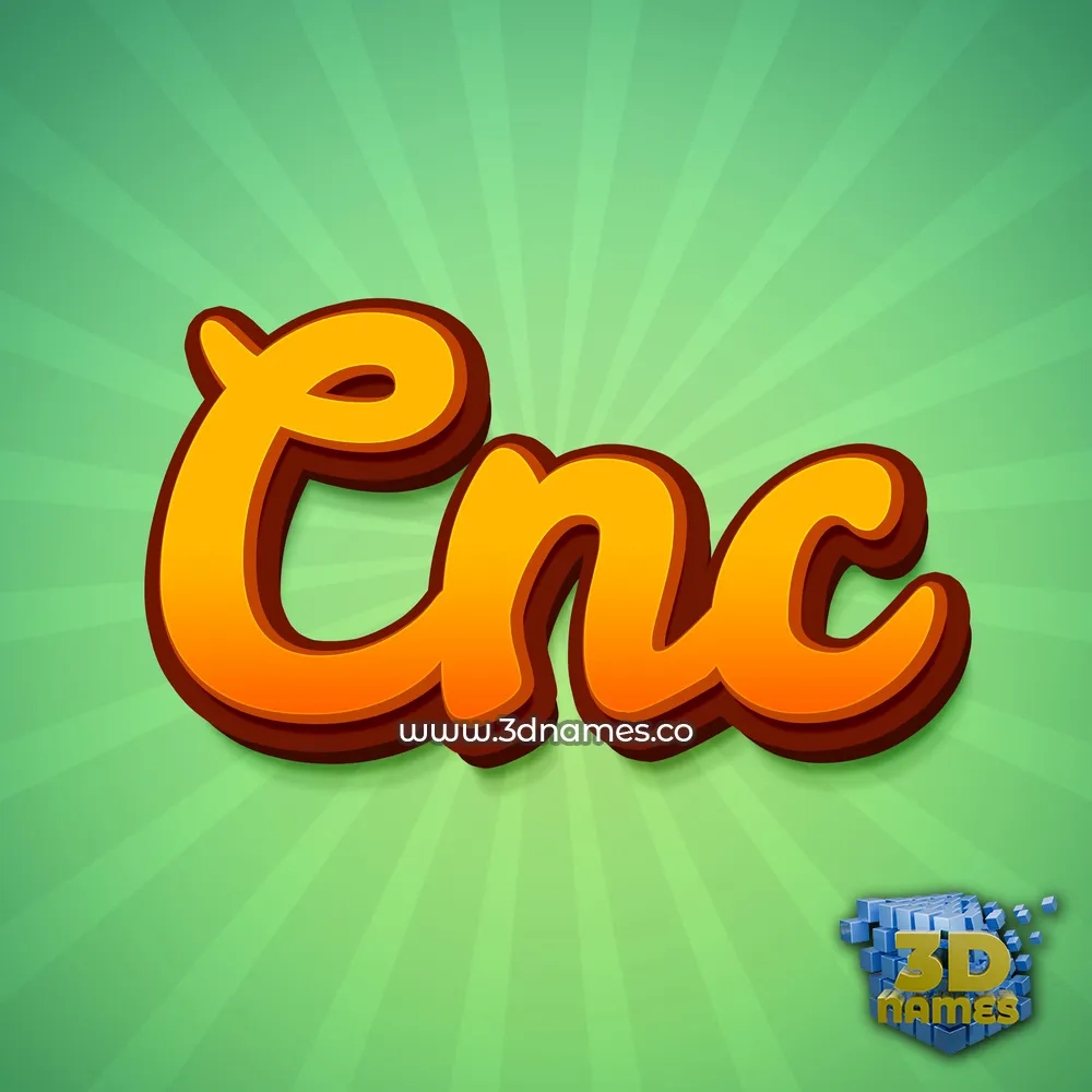 cnc in Green Rays style - 3D name wallpaper