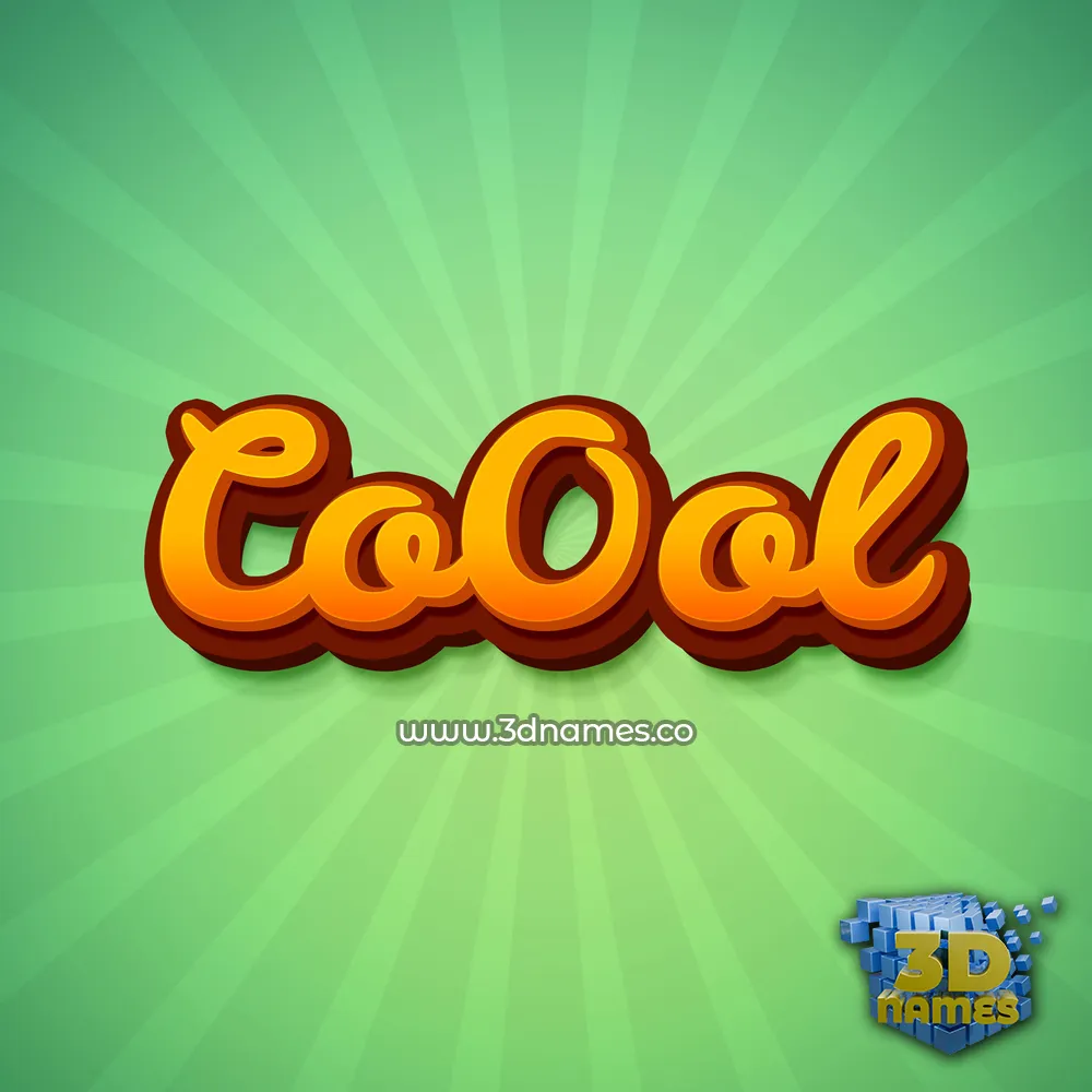co0ol in Green Rays style - 3D name wallpaper
