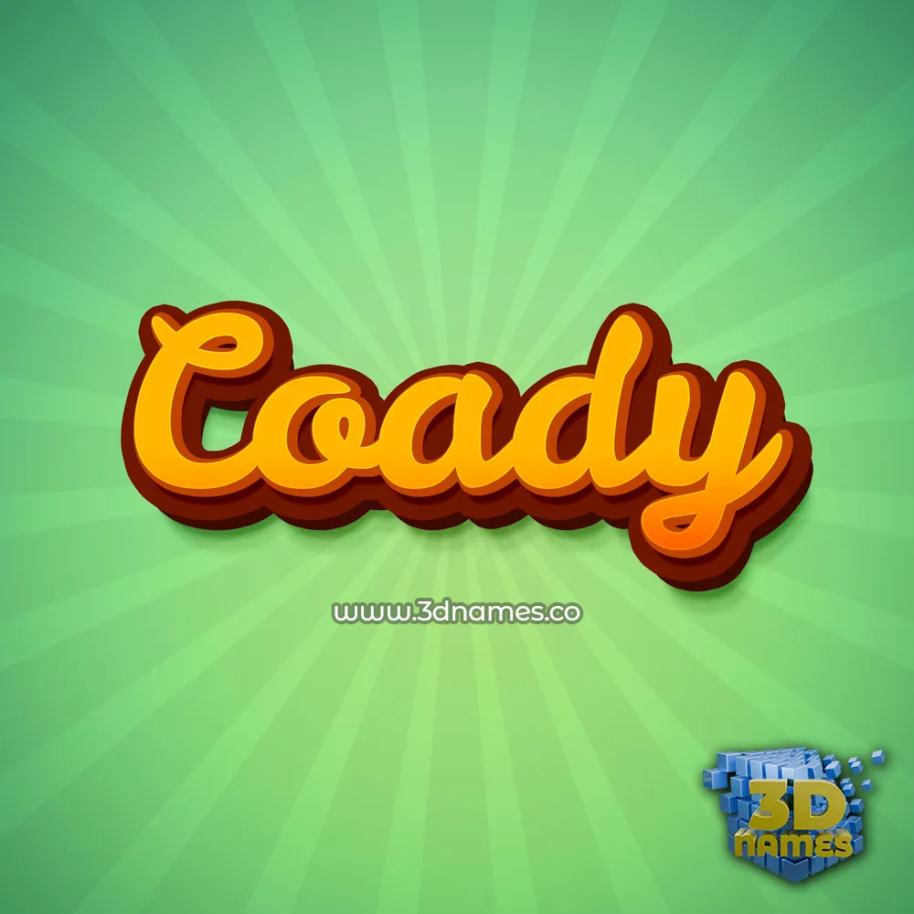coady in Green Rays style - 3D name wallpaper