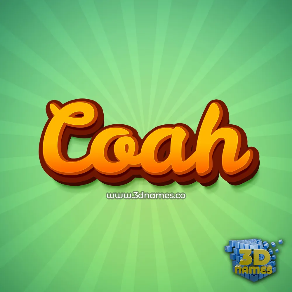 coah in Green Rays style - 3D name wallpaper