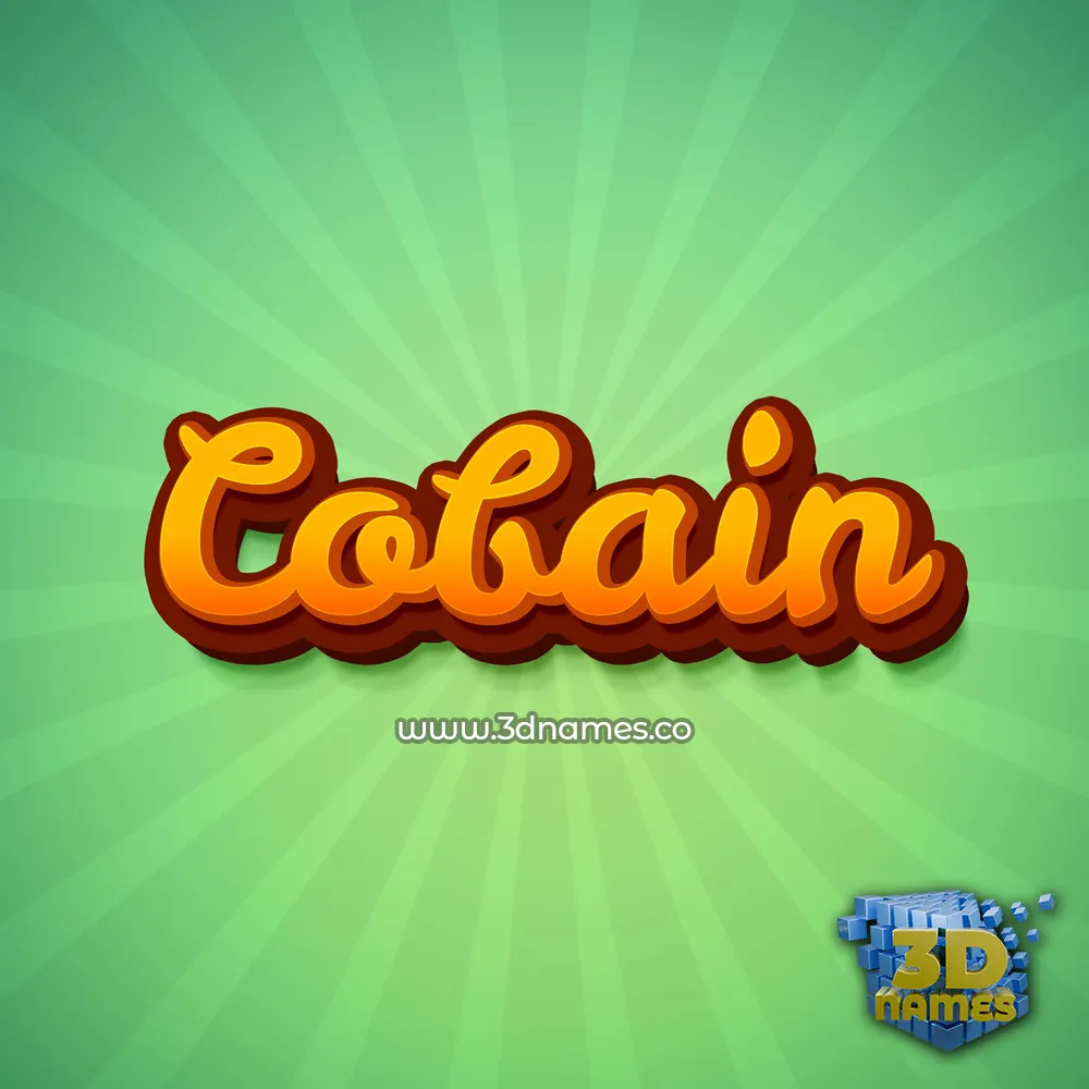 cobain in Green Rays style - 3D name wallpaper