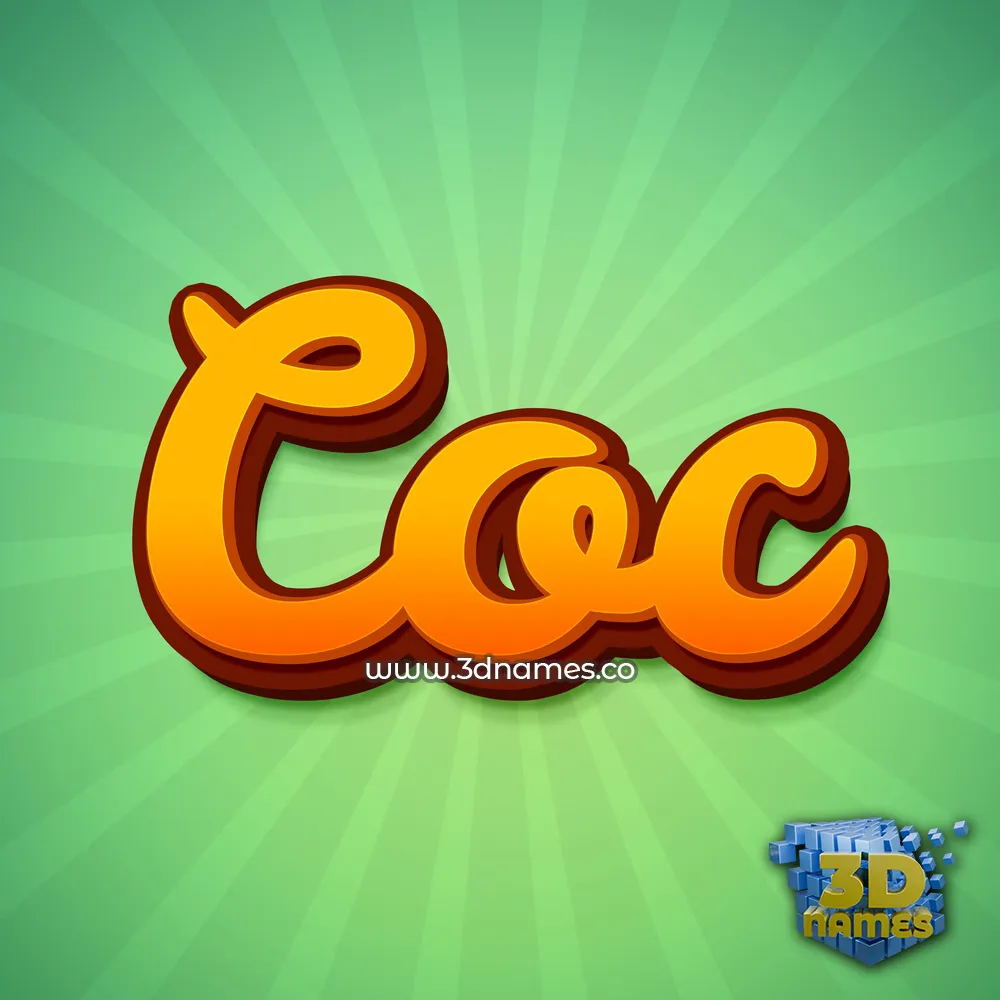 coc in Green Rays style - 3D name wallpaper