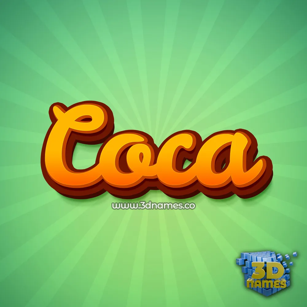 coca in Green Rays style - 3D name wallpaper