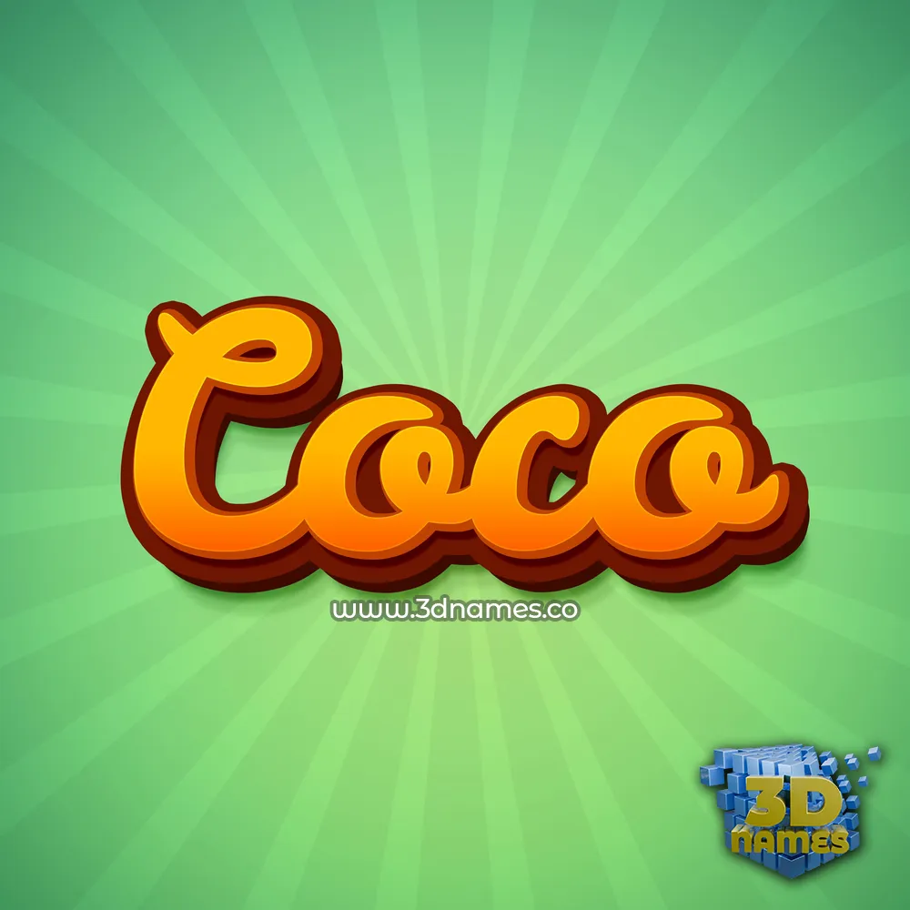 coco in Green Rays style - 3D name wallpaper