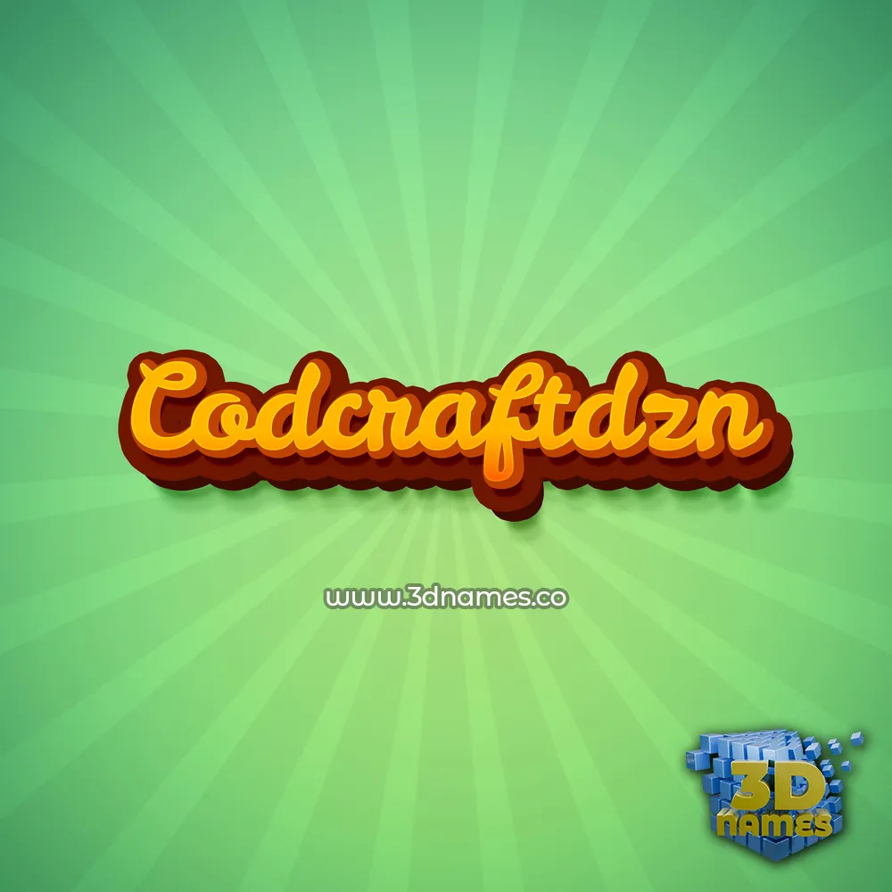 codcraftdzn in Green Rays style - 3D name wallpaper