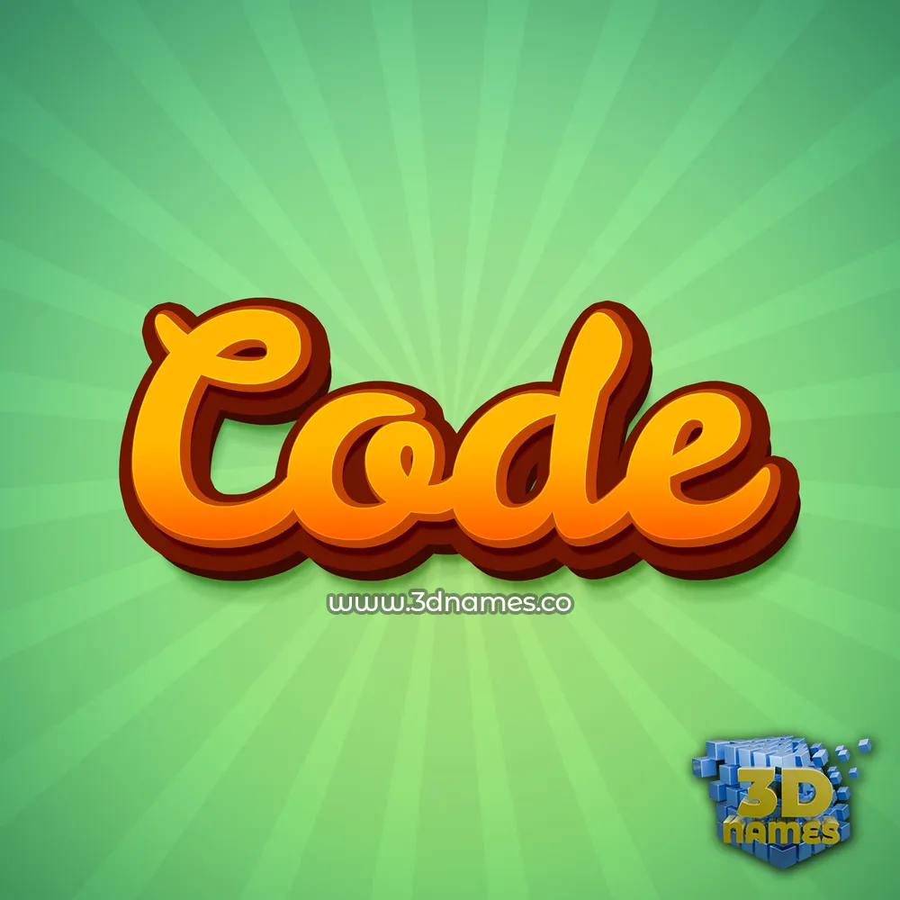 code in Green Rays style - 3D name wallpaper