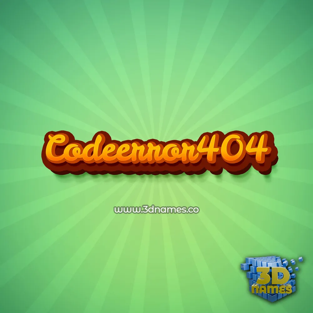 codeerror404 in Green Rays style - 3D name wallpaper