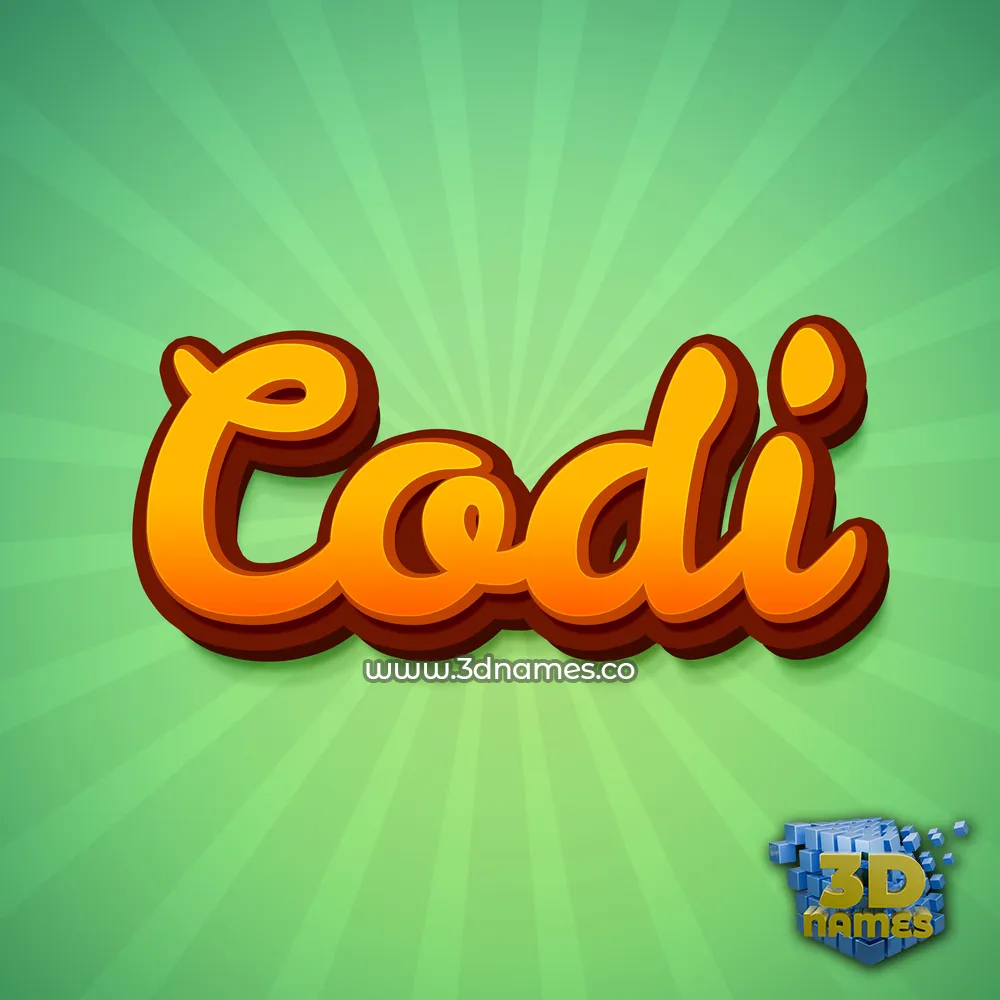 codi in Green Rays style - 3D name wallpaper