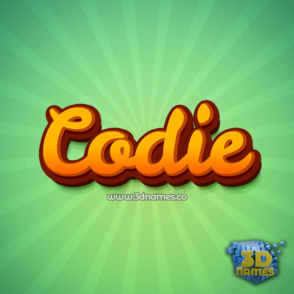 codie in Green Rays style - 3D name wallpaper