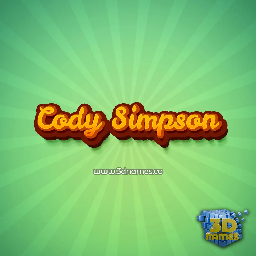 cody simpson in Green Rays style - 3D name wallpaper