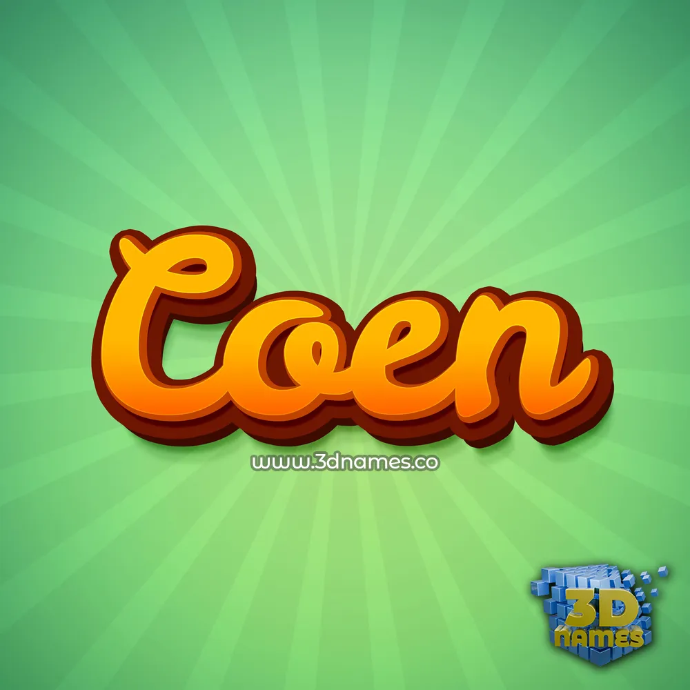 coen in Green Rays style - 3D name wallpaper