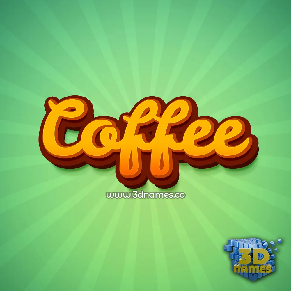 coffee in Green Rays style - 3D name wallpaper