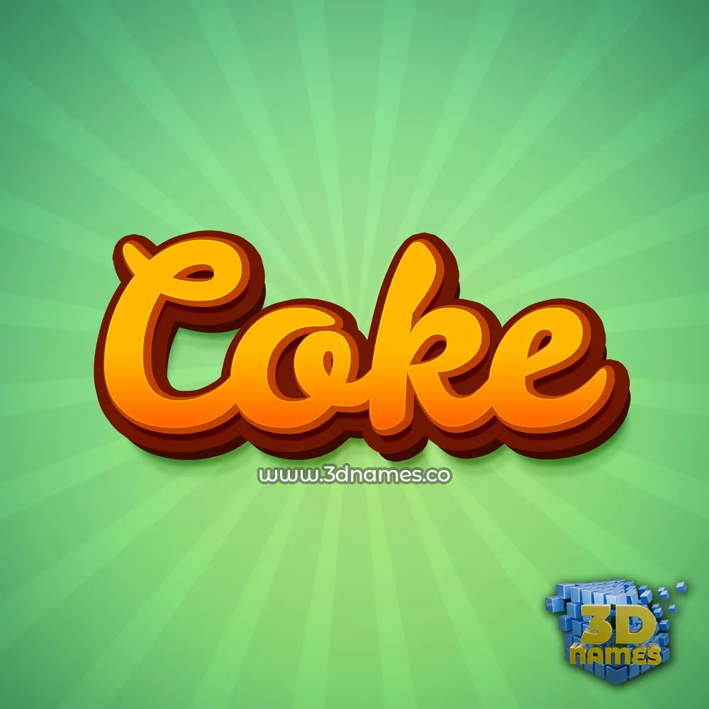 coke in Green Rays style - 3D name wallpaper