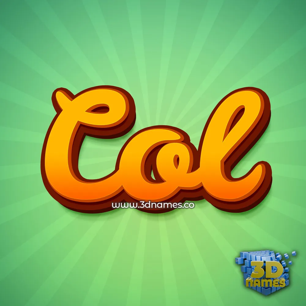 col in Green Rays style - 3D name wallpaper