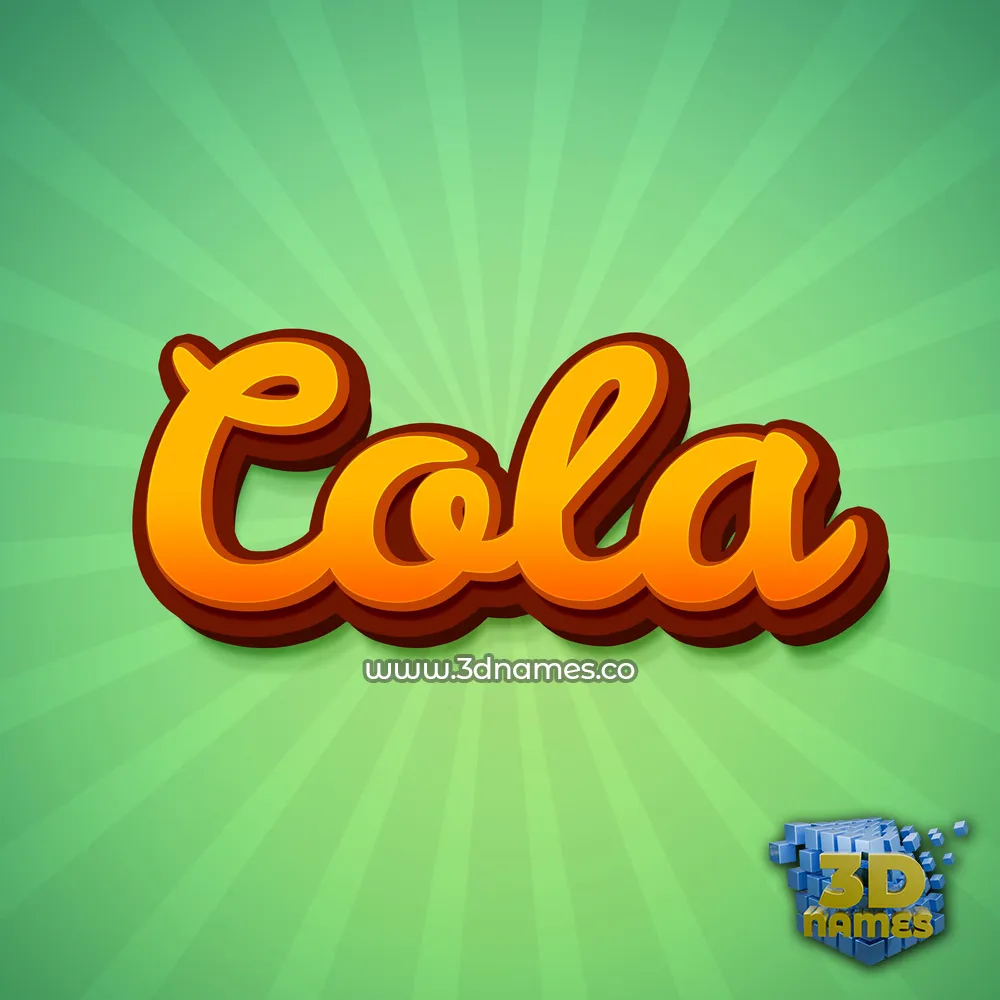 cola in Green Rays style - 3D name wallpaper