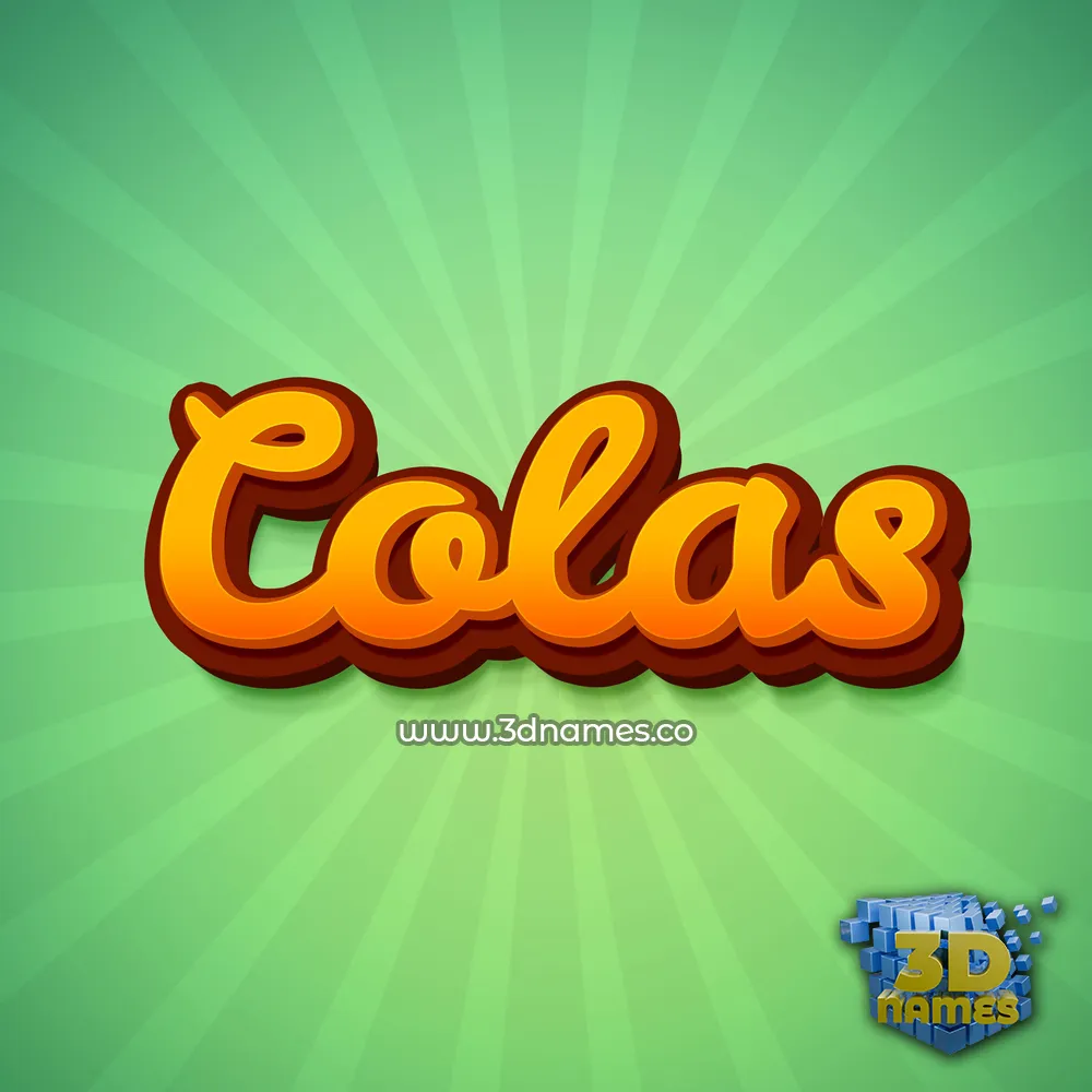 colas in Green Rays style - 3D name wallpaper