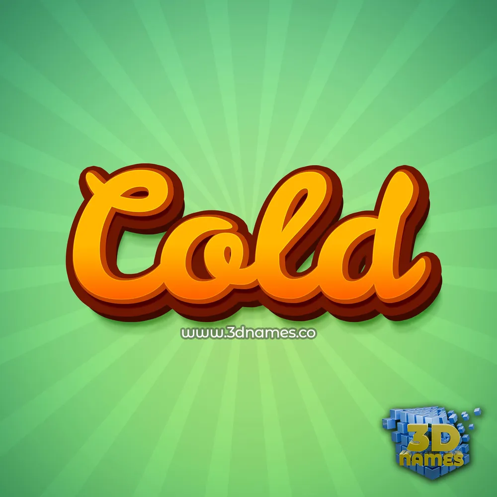 cold in Green Rays style - 3D name wallpaper