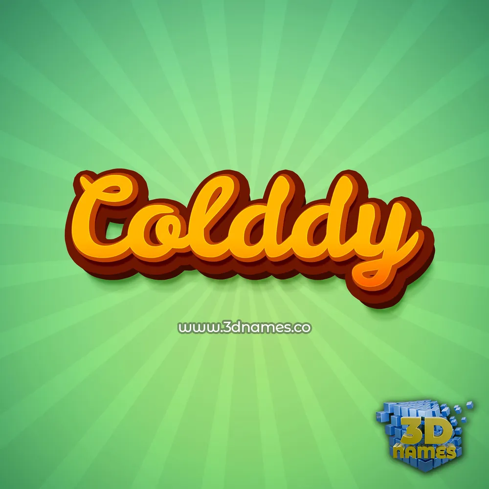 colddy in Green Rays style - 3D name wallpaper