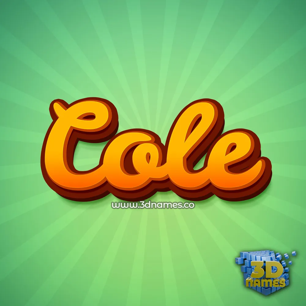 cole in Green Rays style - 3D name wallpaper