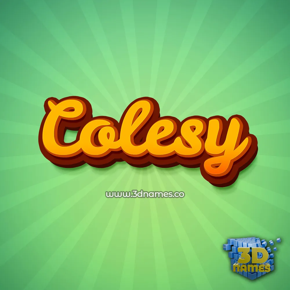 colesy in Green Rays style - 3D name wallpaper