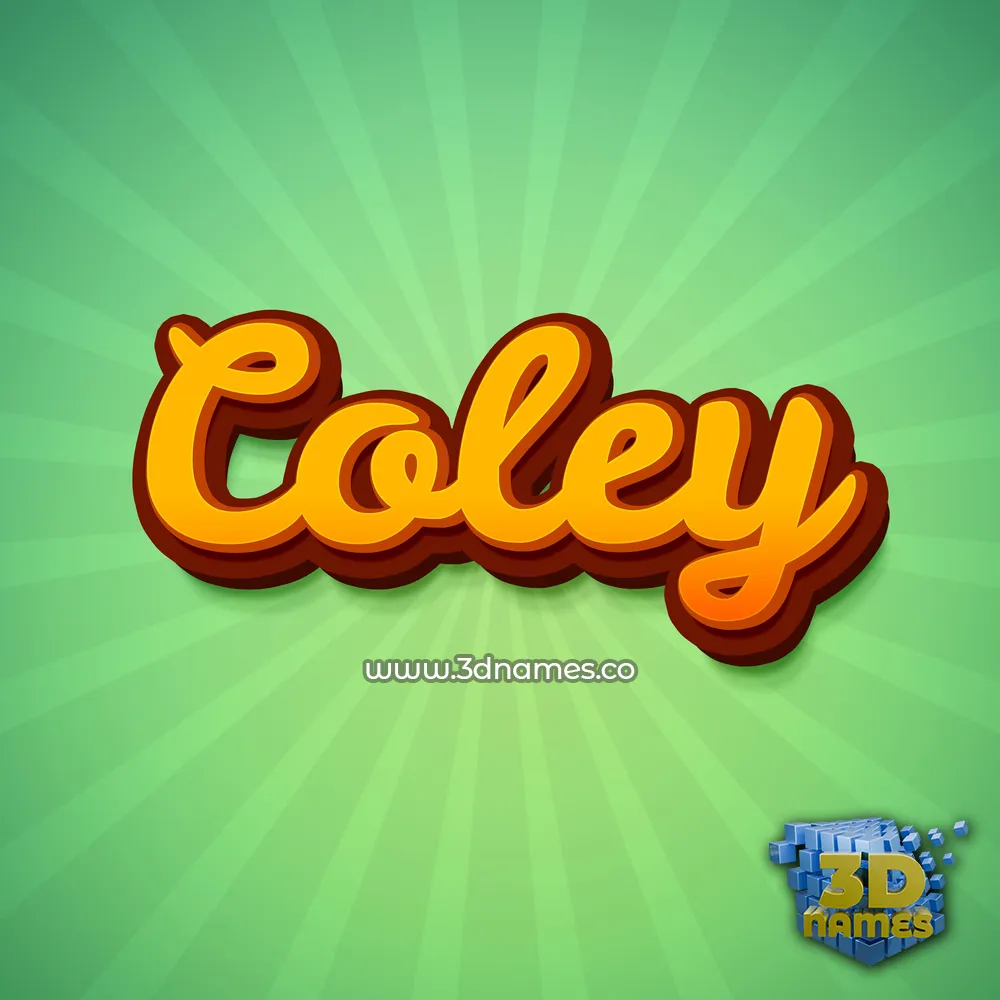 coley in Green Rays style - 3D name wallpaper