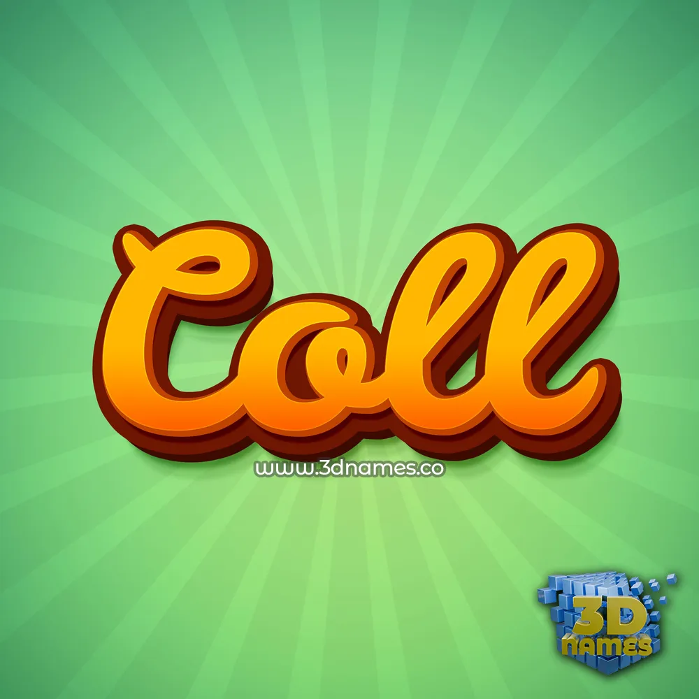 coll in Green Rays style - 3D name wallpaper