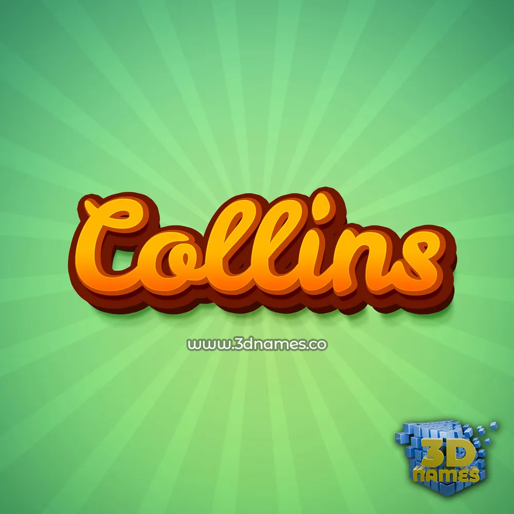 collins in Green Rays style - 3D name wallpaper