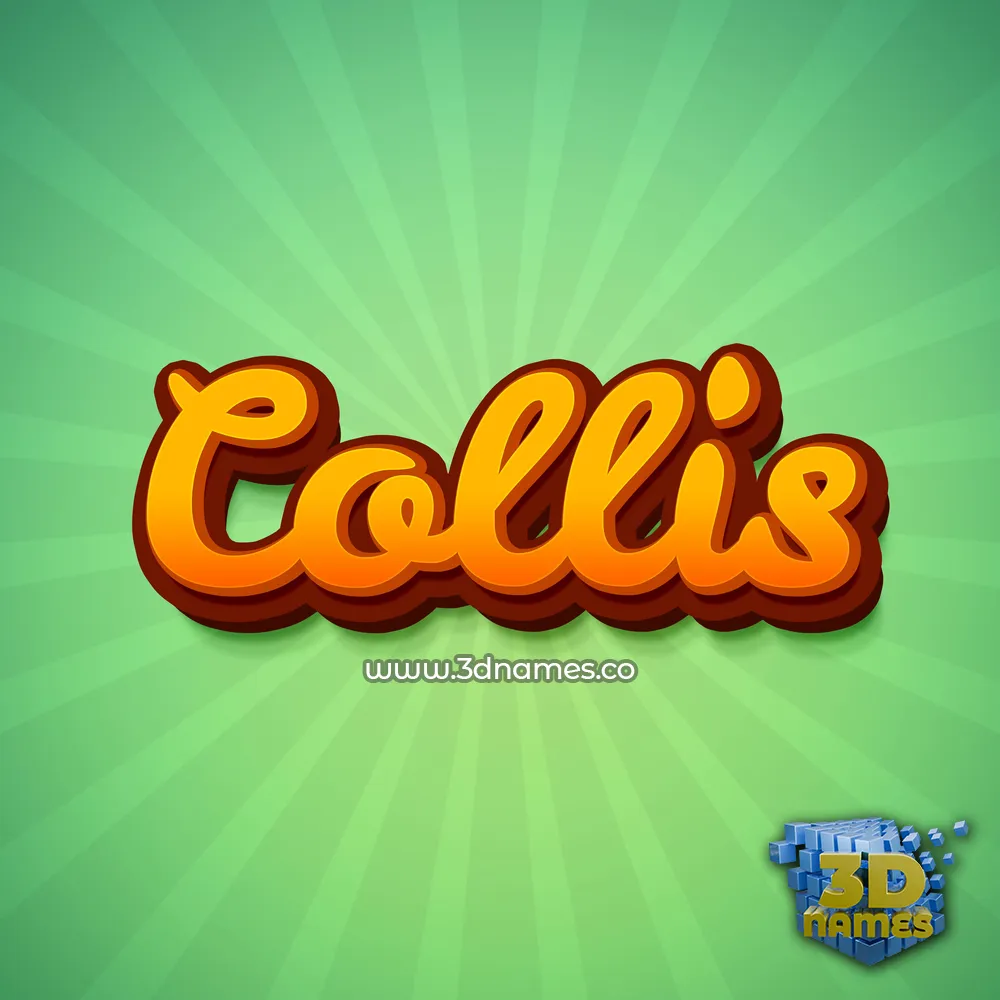 collis in Green Rays style - 3D name wallpaper