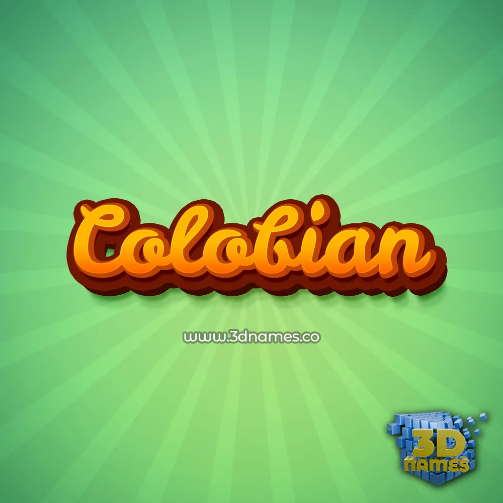 colobian in Green Rays style - 3D name wallpaper