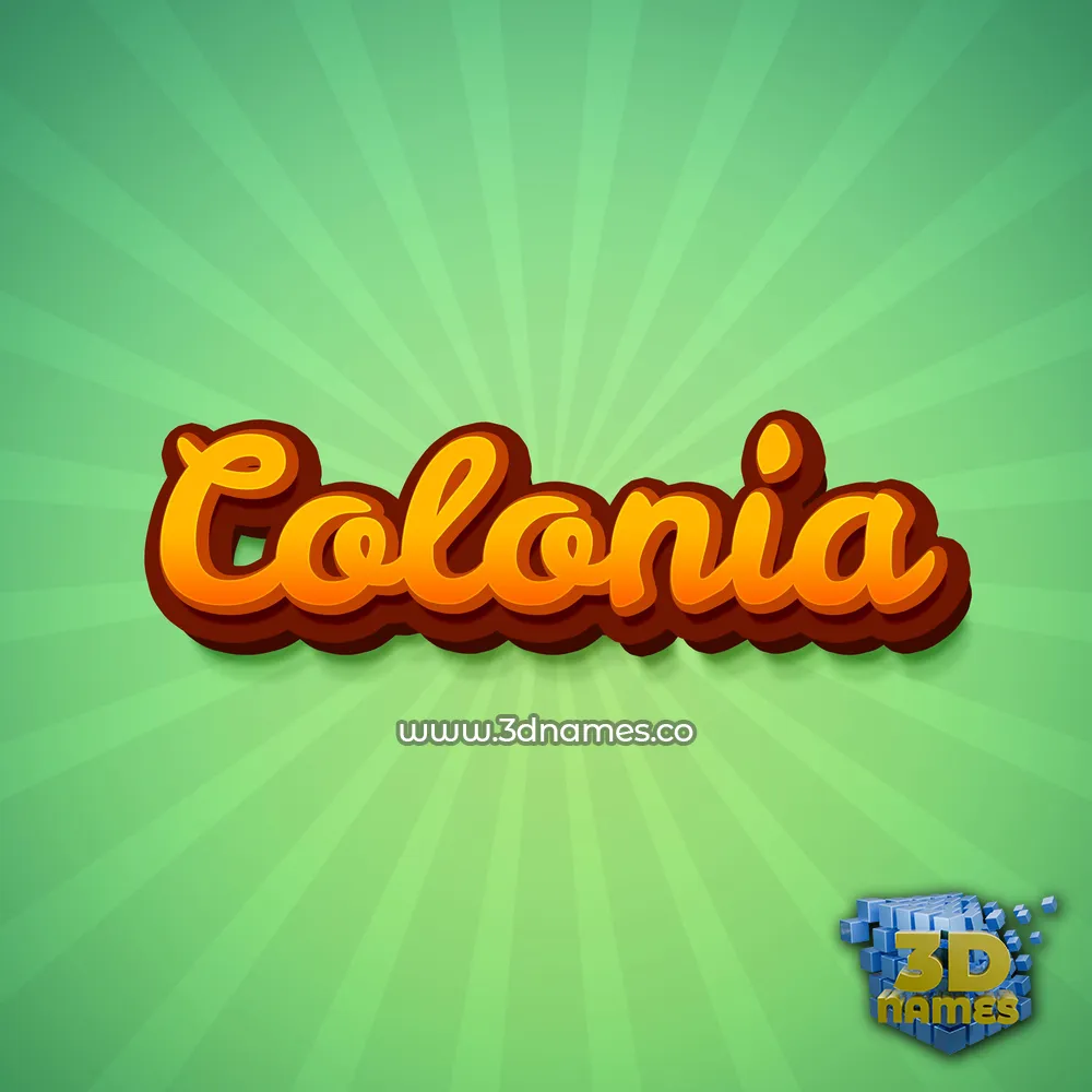 colonia in Green Rays style - 3D name wallpaper