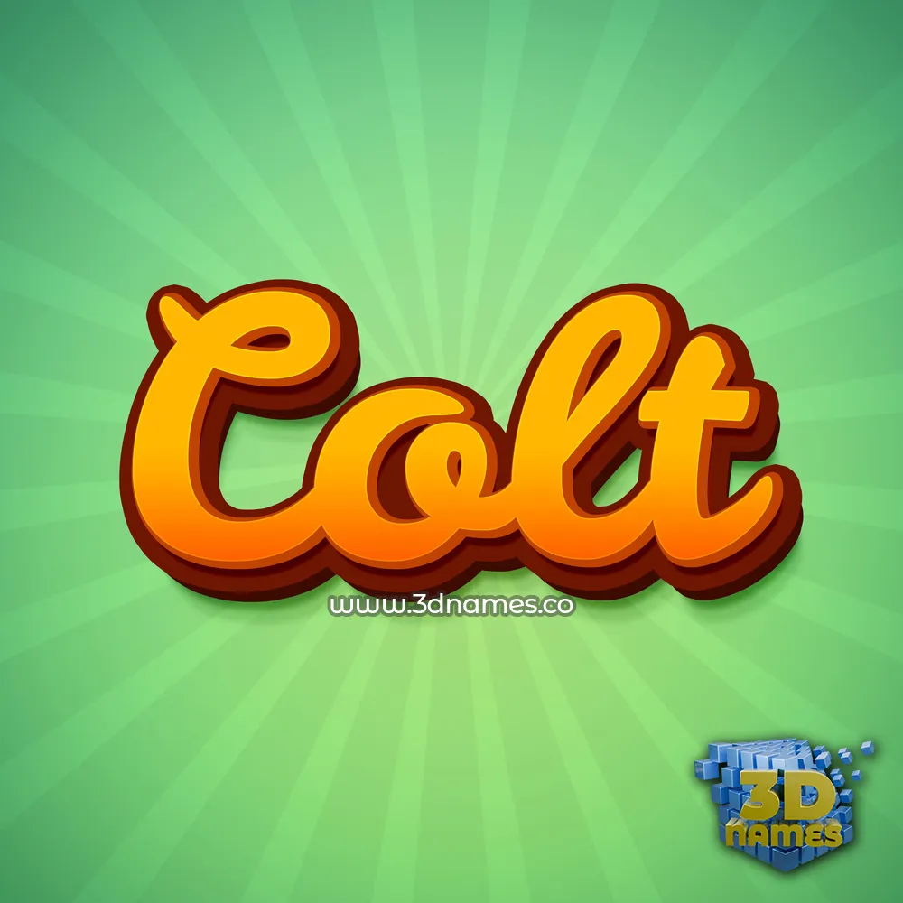colt in Green Rays style - 3D name wallpaper