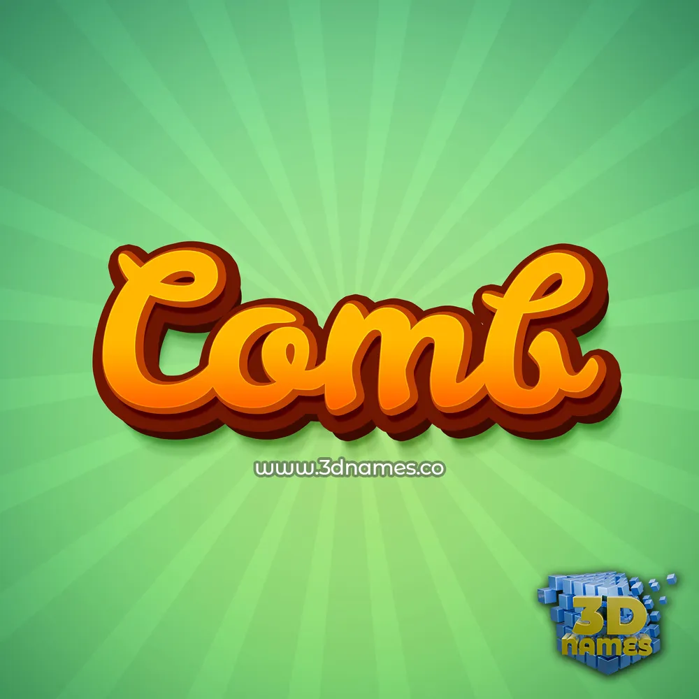 comb in Green Rays style - 3D name wallpaper