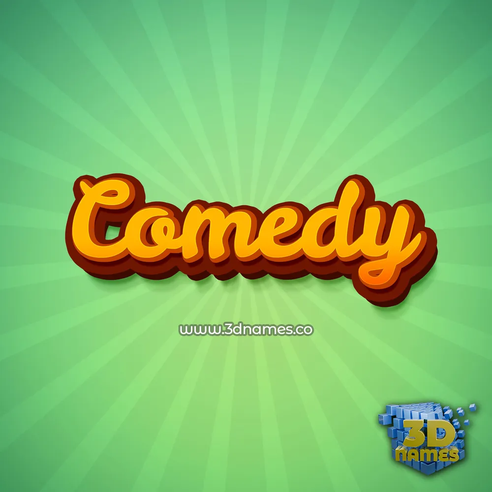 comedy in Green Rays style - 3D name wallpaper