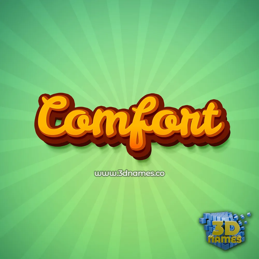 comfort in Green Rays style - 3D name wallpaper