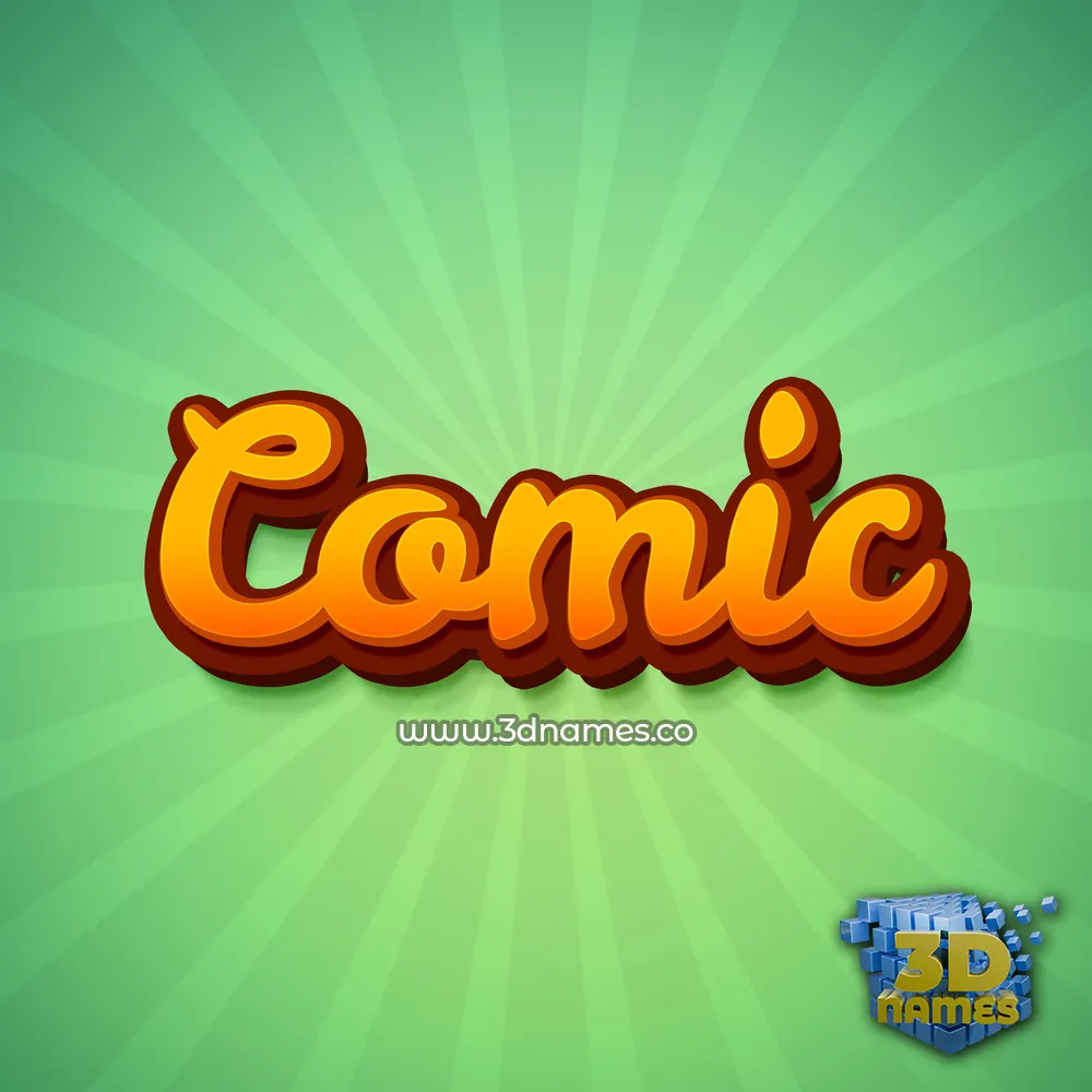 comic in Green Rays style - 3D name wallpaper