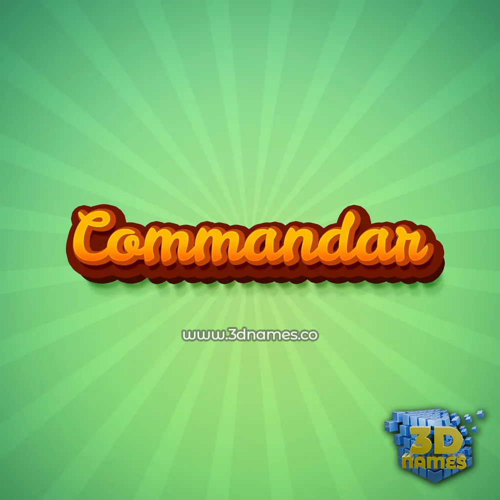 commandar in Green Rays style - 3D name wallpaper