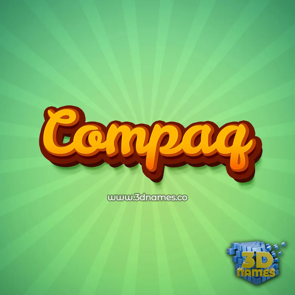 compaq in Green Rays style - 3D name wallpaper