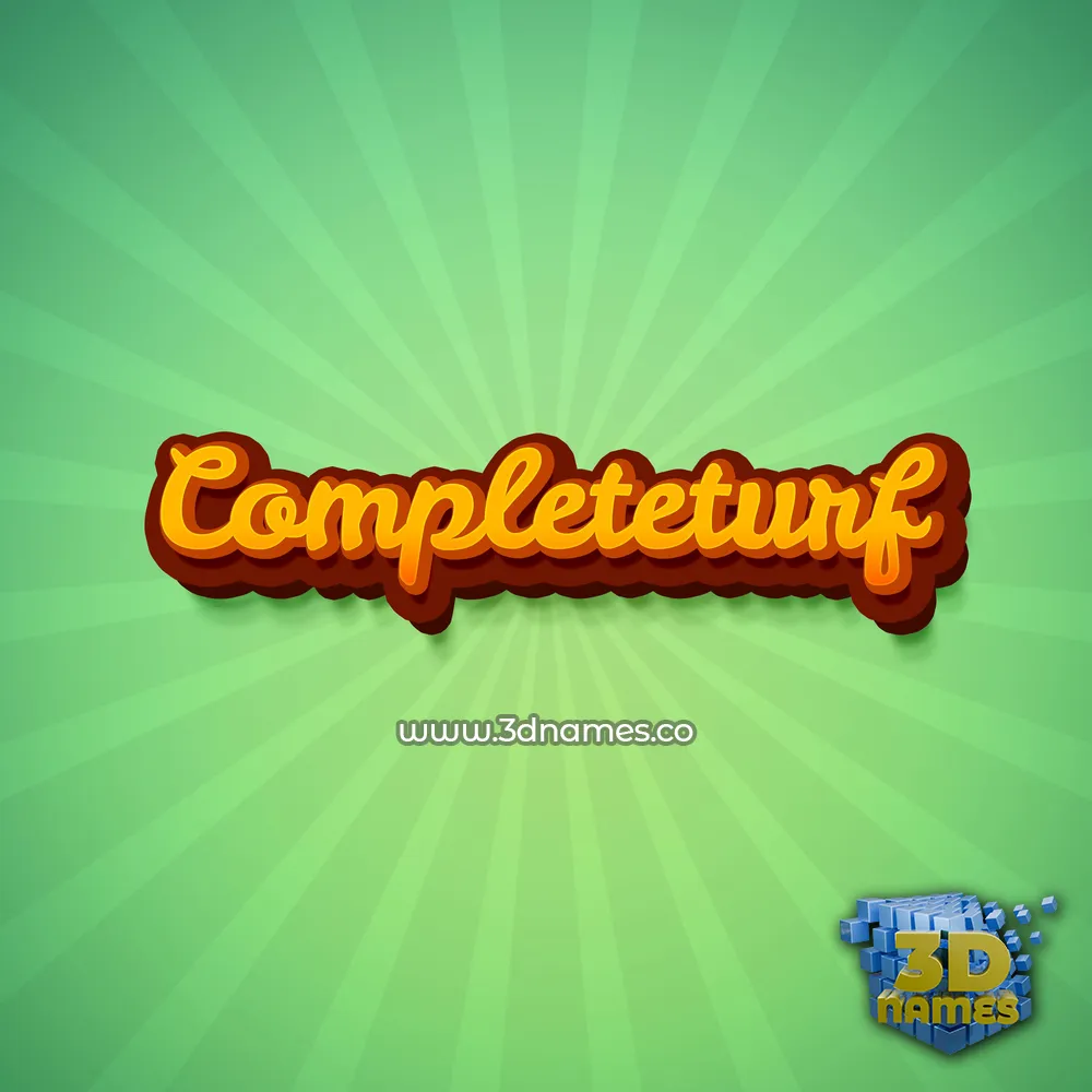 completeturf in Green Rays style - 3D name wallpaper