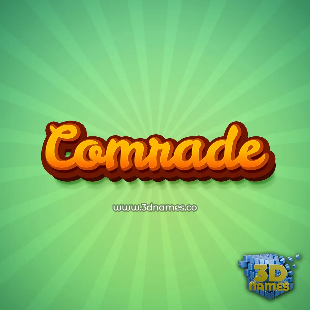 comrade in Green Rays style - 3D name wallpaper
